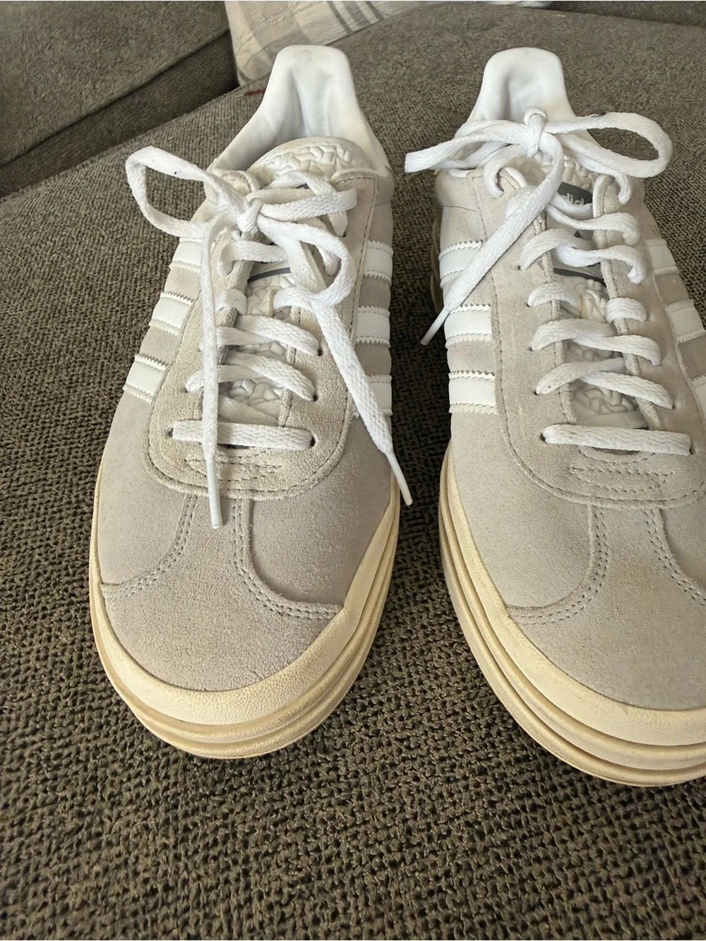 adidas Gazelle Women’s Suede Sneakers in Off-White and White